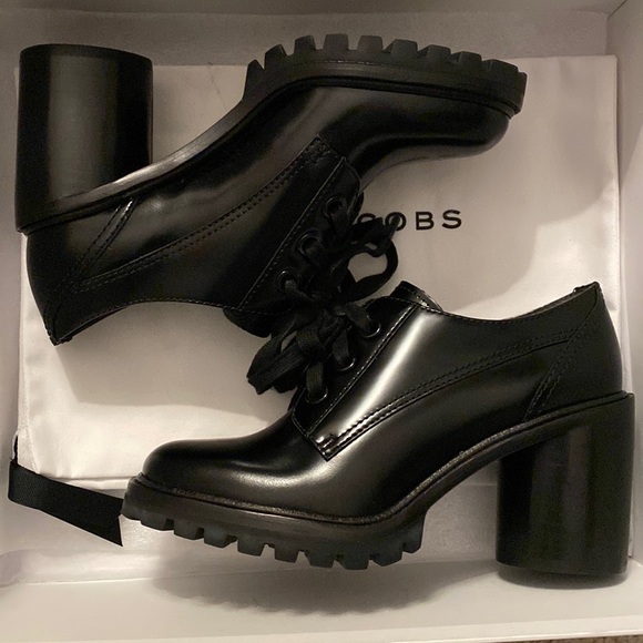 ✖️SOLD✖️ HP NWB MARC JACOBS Lace Up Heeled Oxford - Black - Size 6 (36EU) - Picture 1 of 10